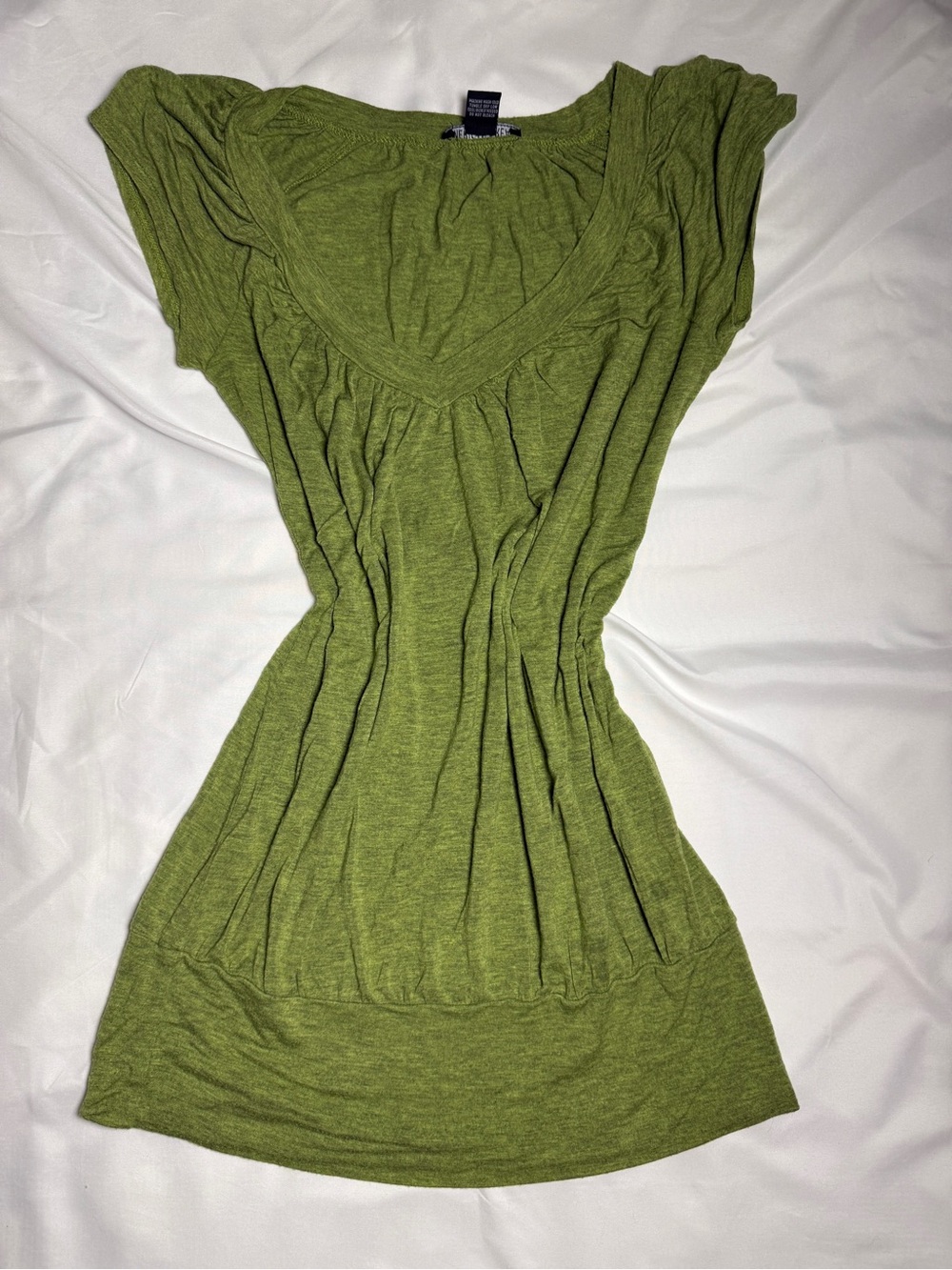 Women’s V-Neck Ruched Green Top